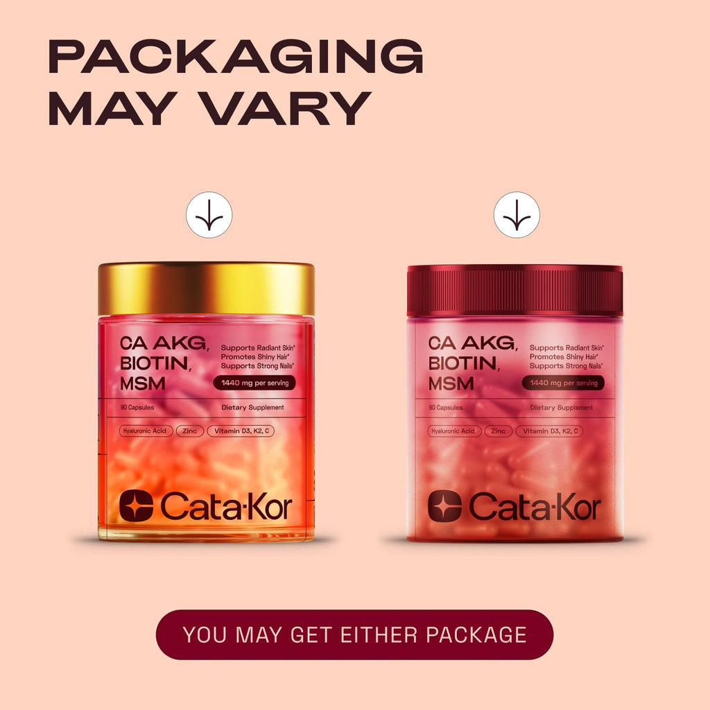 Cata-Kor Hair, Skin & Nails Vitamins for Women with Biotin, Collagen, MSM & Vitamins D3, K2, C – 30 Day Supply