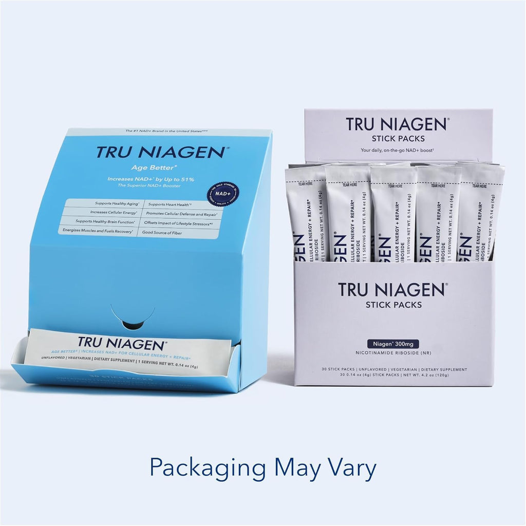 TRU NIAGEN NAD+ Powder Supplement with Prebiotic Support – 30 Stick Packs