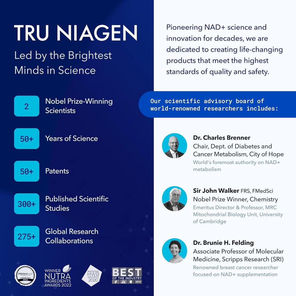 TRU NIAGEN NAD+ Powder Supplement with Prebiotic Support – 30 Stick Packs