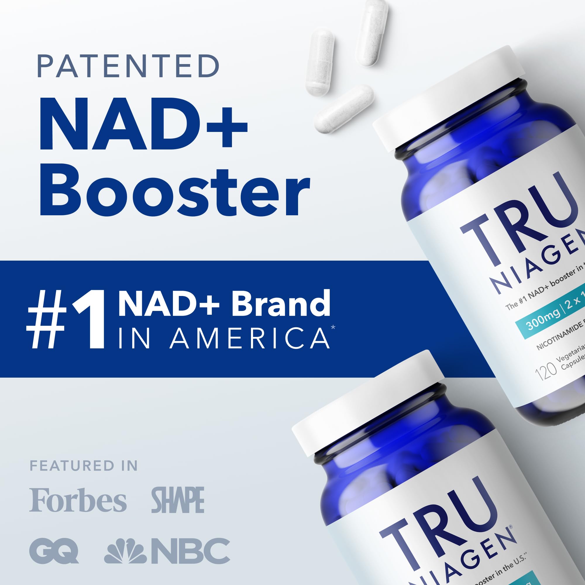 TRU NIAGEN NAD+ Supplement with Niagen 300mg – Cellular Energy Support – 60 Servings