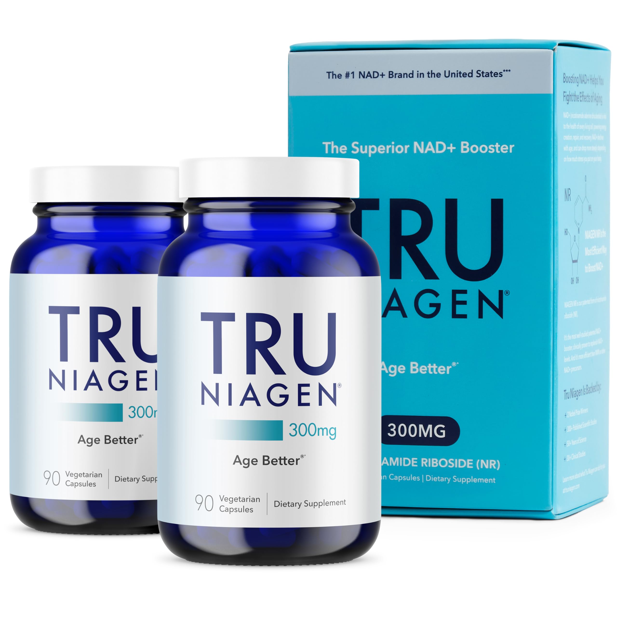 TRU NIAGEN NAD+ Supplement with Niagen 300mg – Cellular Energy Support – 30 Servings