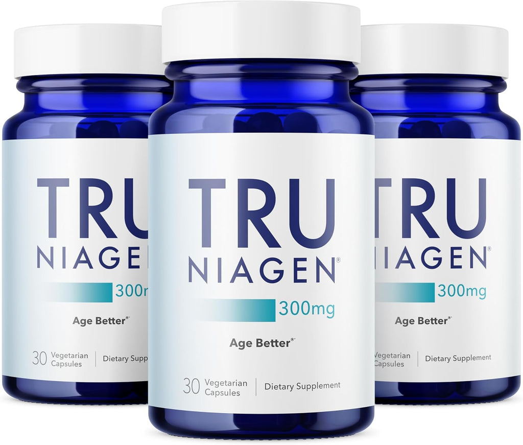 TRU NIAGEN NAD+ Supplement with Niagen 300mg – Cellular Energy Support – 30 Servings (3 Bottles)