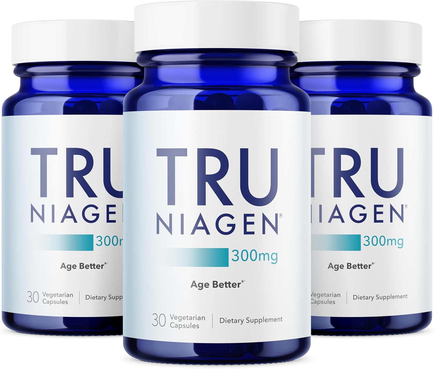 TRU NIAGEN NAD+ Supplement with Niagen 300mg – Cellular Energy Support – 30 Servings (3 Bottles)