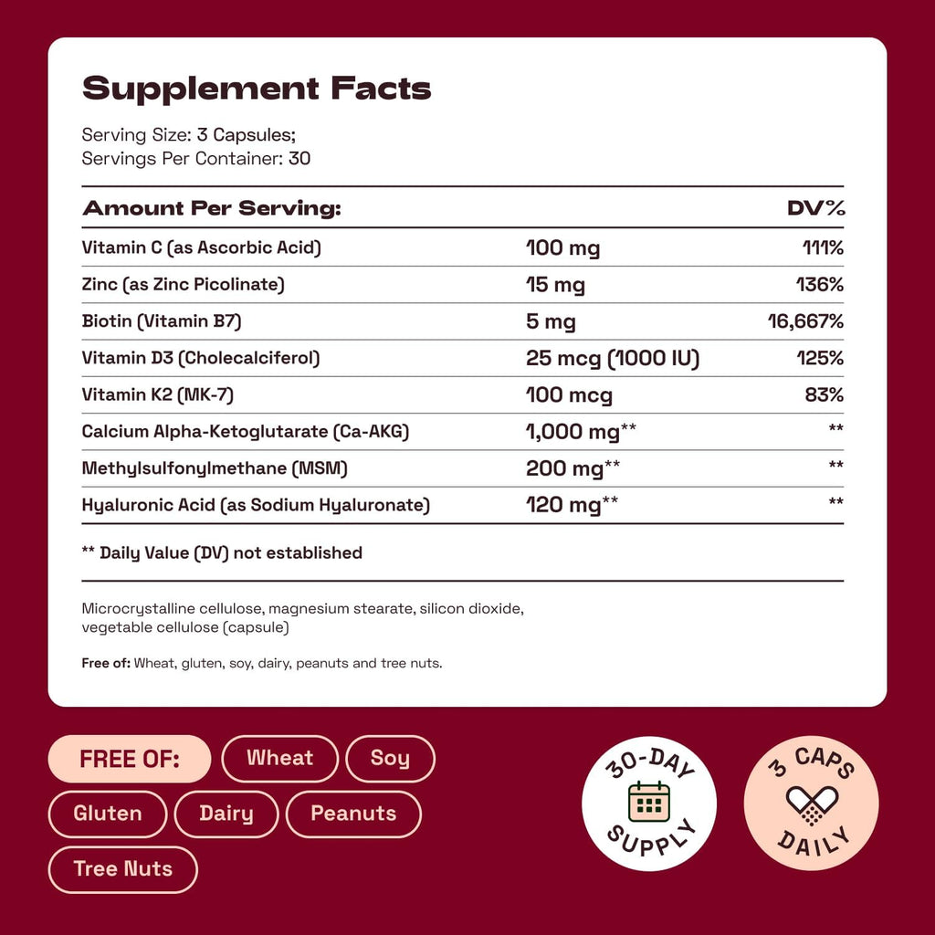 Cata-Kor NAD+ & Ca-AKG Supplement with Resveratrol, MSM, Hyaluronic Acid & Biotin