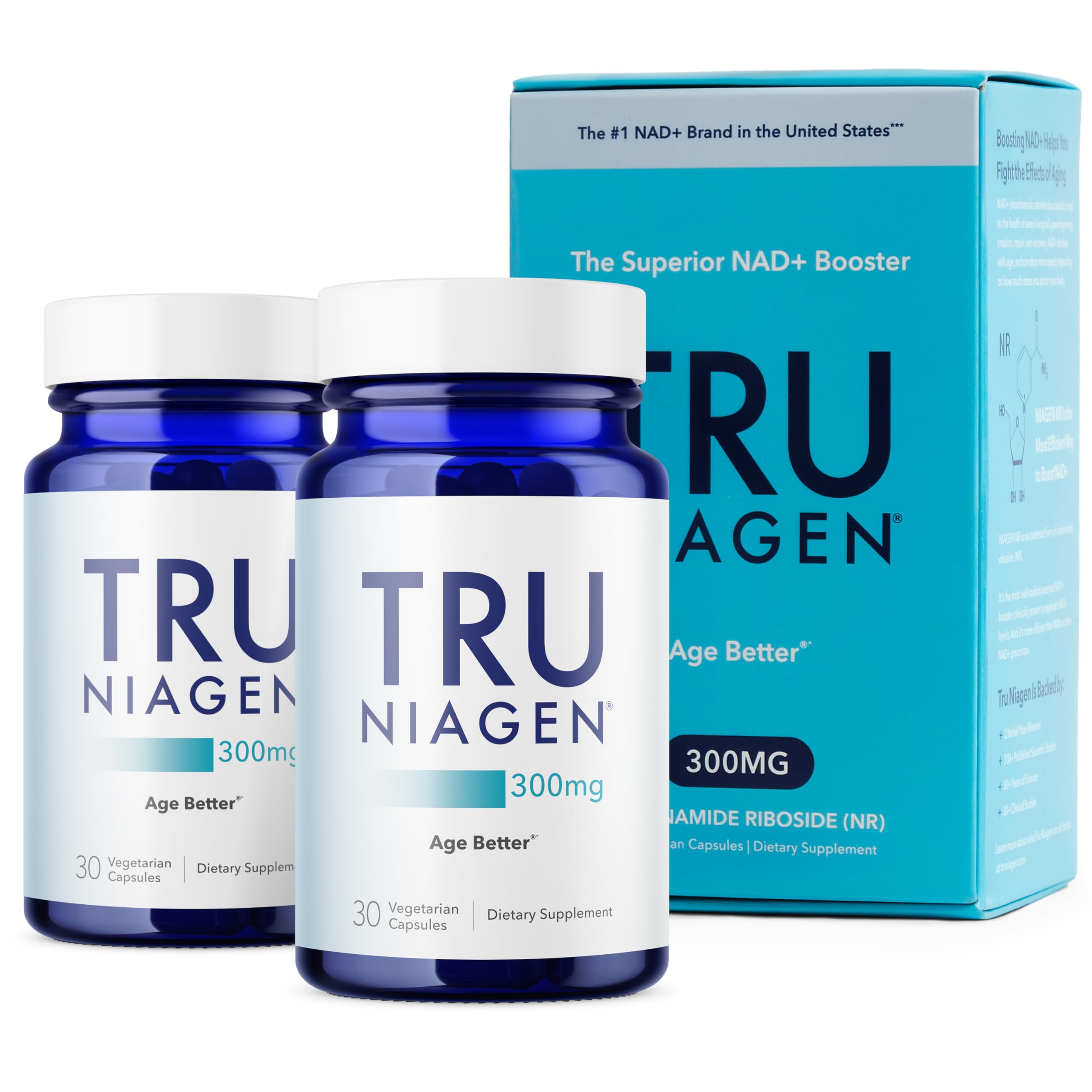 TRU NIAGEN NAD+ Supplement with Niagen 300mg – Cellular Energy Support – 30 Servings