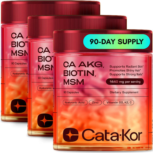 Cata-Kor Hair, Skin & Nails Vitamins for Women with Biotin, Collagen, MSM & Vitamins D3, K2, C – 30 Day Supply