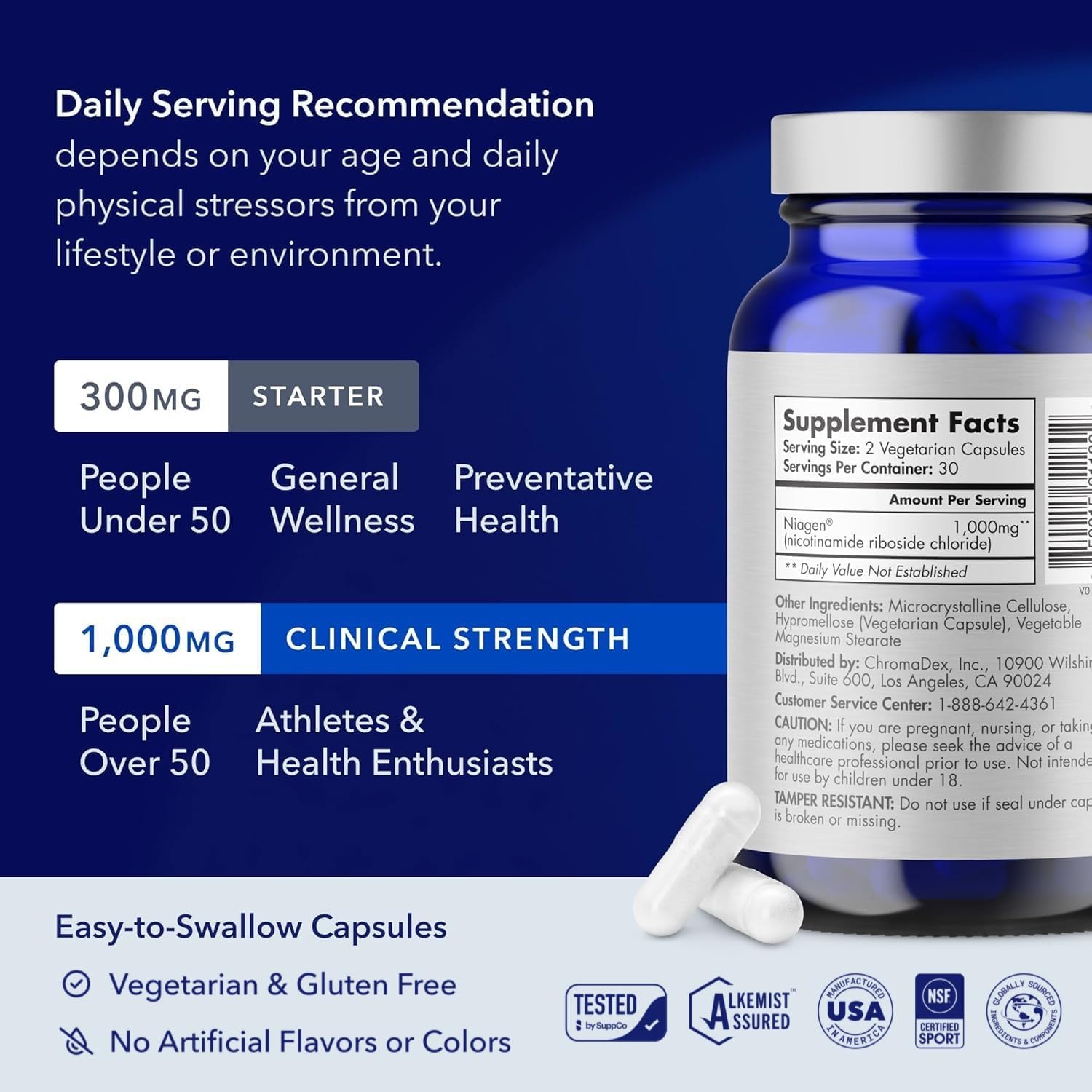 TRU NIAGEN NAD+ Supplement with Nicotinamide Riboside – Cellular Energy Support – 30 Capsules