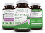 PURELY beneficial Organic Milk Thistle Capsules, 50:1 Milk Thistle Extract, Liver Cleanse & Antioxidant Support, 120 Veg Capsules, Vegan & Non-GMO