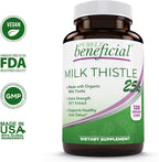 PURELY beneficial Organic Milk Thistle Capsules, 50:1 Milk Thistle Extract, Liver Cleanse & Antioxidant Support, 120 Veg Capsules, Vegan & Non-GMO
