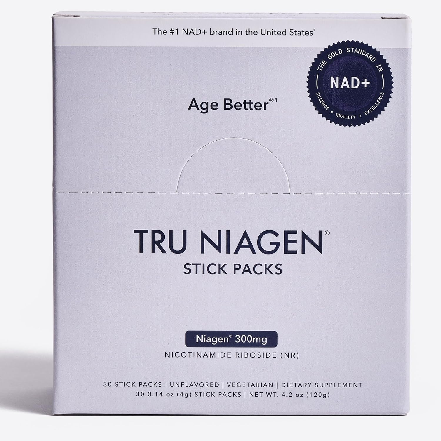 TRU NIAGEN NAD+ Powder Supplement with Prebiotic Support – 30 Stick Packs
